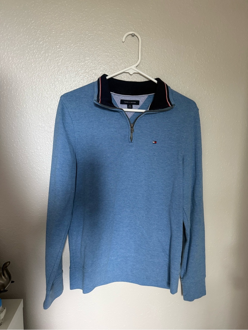Tommy Hilfiger Men's Light Blue Quarter-Zip Sweater